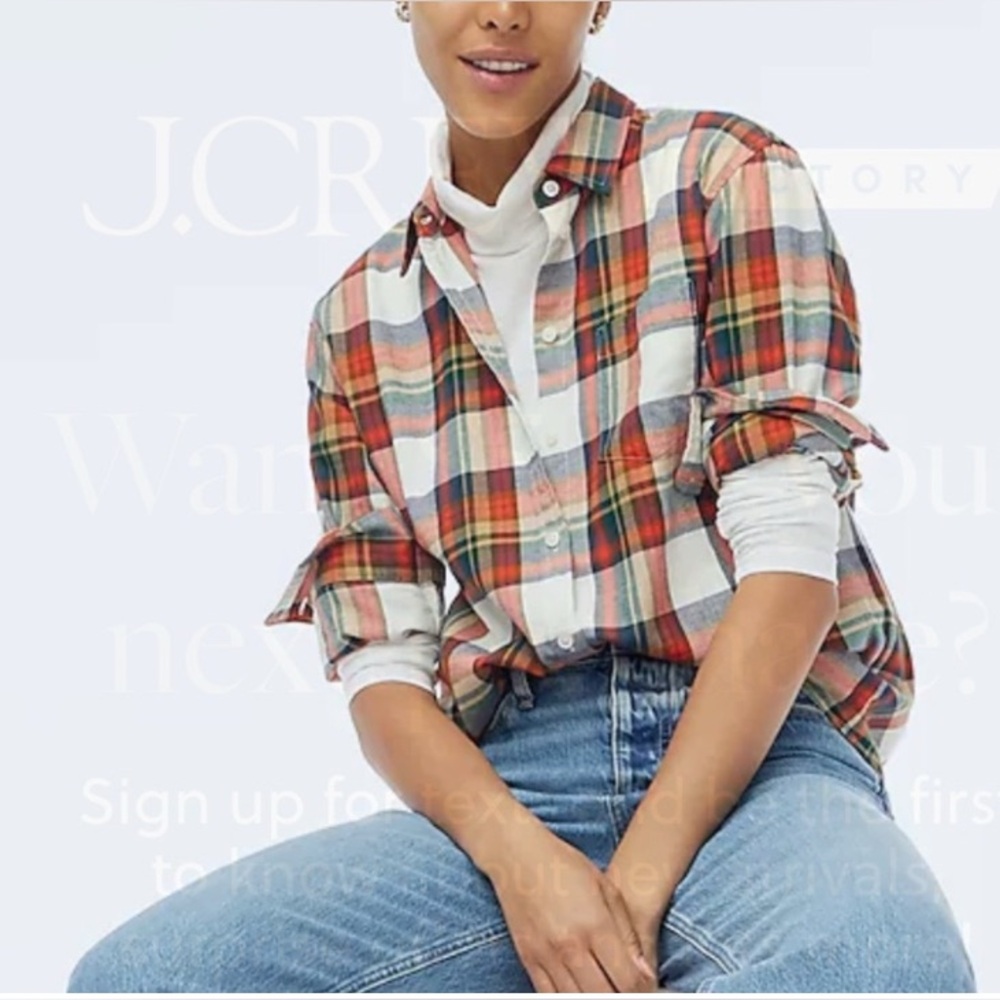 J Crew Plaid Button Down Flannel